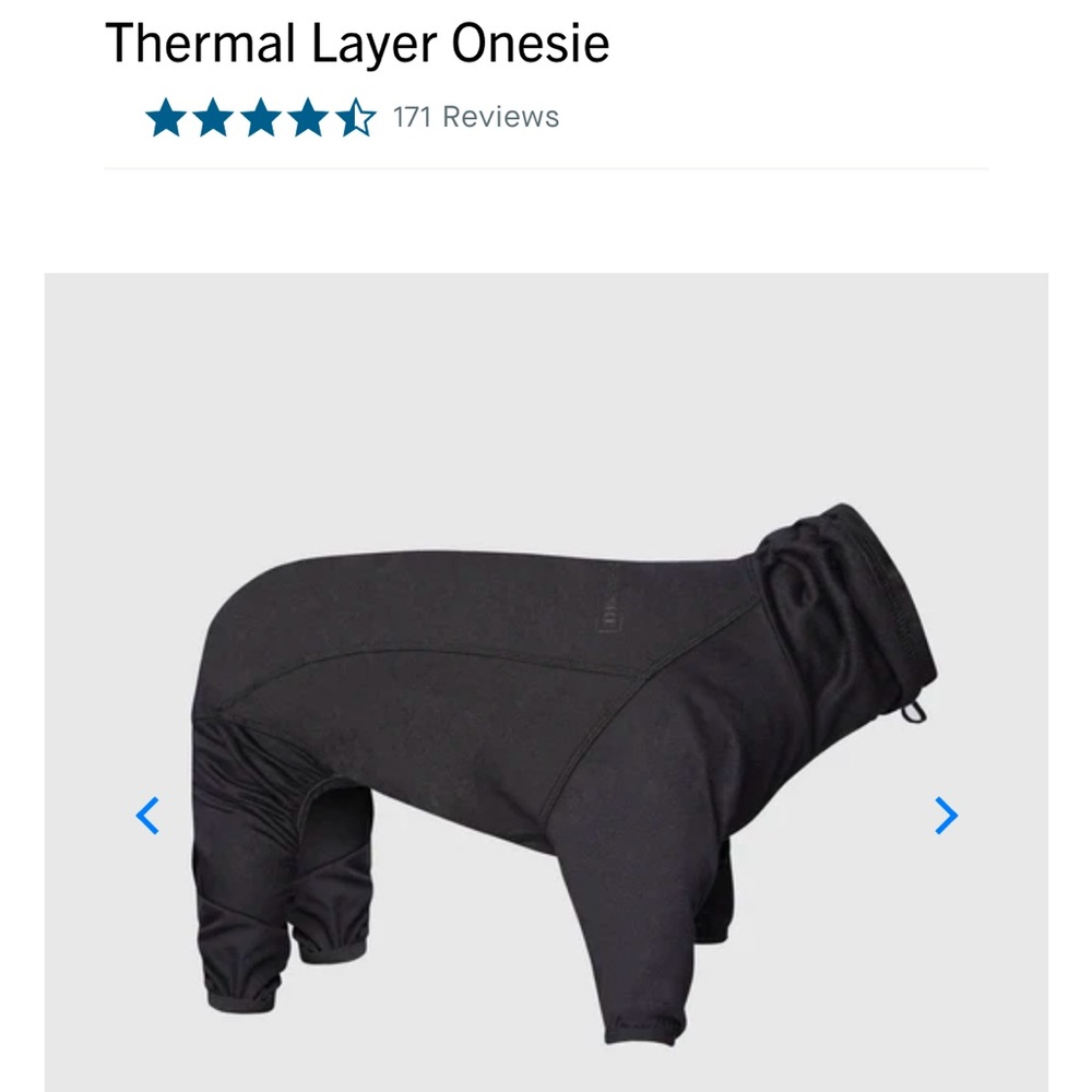 Thermal Layer Onesie for Dogs - Black
